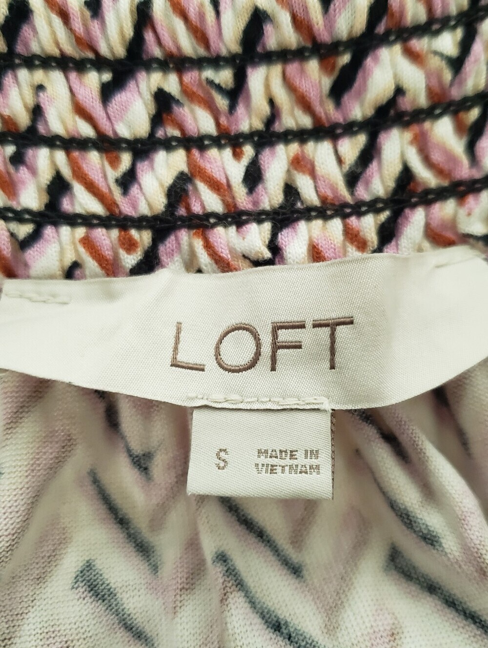 LOFT Sundress Small Multicolor Chevron Soft Strappy Coastal Beach Vacation Boho - Picture 13 of 15